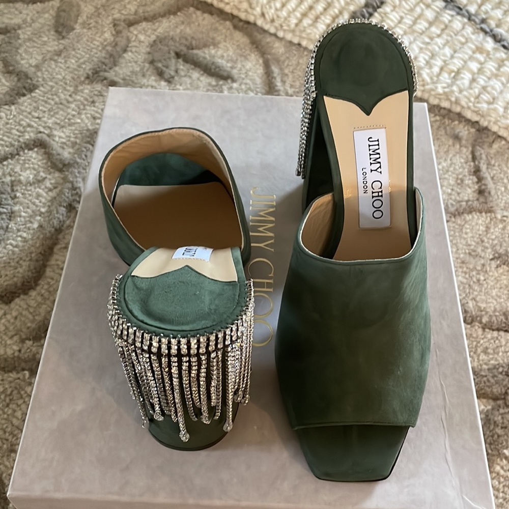 Jimmy Choo Baia 100 Cactus/Crystal Size 41 - Picture 2 of 6